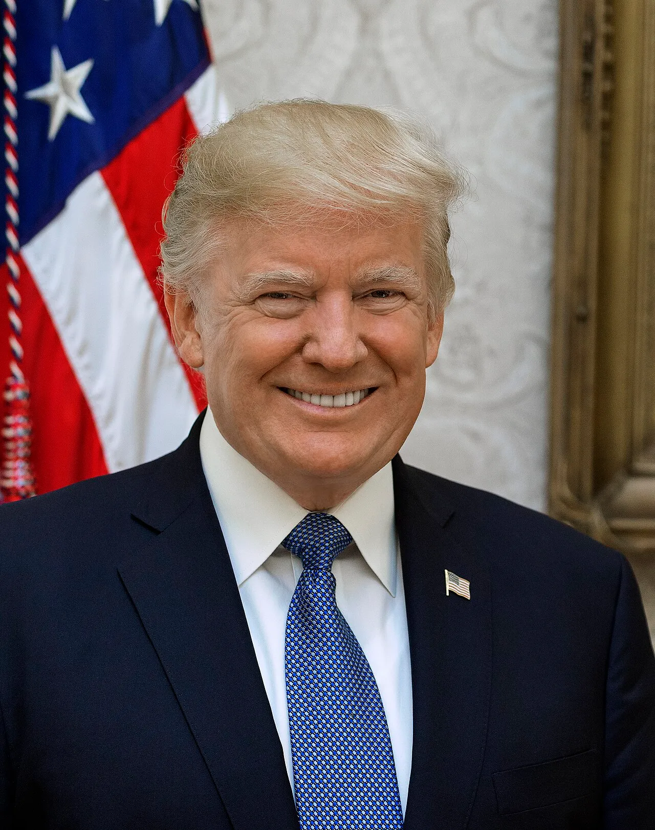 Officieel portret van de Amerikaanse president Donald Trump in het Witte Huis